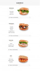 Menu Mazette - Sandwich