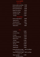 Carte et menu de La Palourdiére à Bouzigues — A la carte