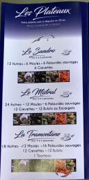 Carte et menu de Maison Lardat Coquillages à Meze — Les plateaux