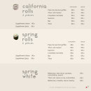 Menu Sushi by Les Caves Gourmandes - Les california rolls, spring rolls, ...