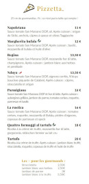 Carte et menu de Mademoiselle Boris à Castelnau le Lez — Les pizzas