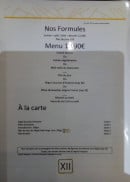 Menu Le XII - Formules