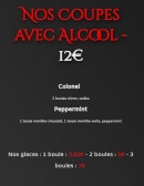 Menu Du côté de chez Fred - Les coupes avec alcool