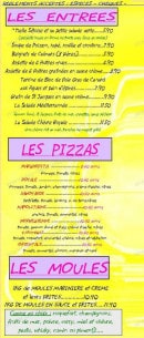 Menu Le Bistrot de l'Horloge - Les entrées, pizzas et moules 