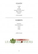 Menu Les Marronniers - Glaces et sorbets