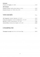 Menu Les Marronniers - Les visn rosés et champagnes