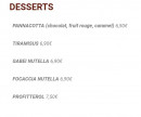 Menu Il Pizzaiolo - Les desserts