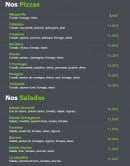 Carte et menu de L'Escargot de Mer à Palavas les Flots — Les pizzas et les salades