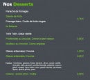 Carte et menu de L'Escargot de Mer à Palavas les Flots — Les desserts