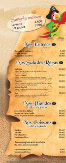 Carte et menu de Le Corsaire à Palavas les Flots — Les entrées, les salades repas ...