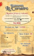 Carte et menu de Le Corsaire à Palavas les Flots — Les formules, les desserts ...