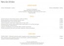 Carte et menu de Riva à Palavas les Flots — Entrées