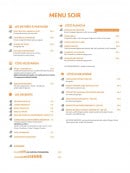 Carte et menu de Effet Mer à La Grande Motte — Le menu du soir