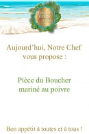 Carte et menu de Entre terre et mer à La Grande Motte — Suggestion du chef