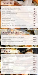 Menu L'ombrine - Les desserts