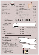 Menu La Cocotte - Les boissons et vins,...