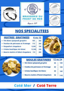 Menu Brasserie du front de mer - Les spécialités