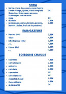 Menu Brasserie du front de mer - Les sodas, boissons chaudes, ...