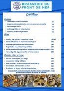 Menu Brasserie du front de mer - Les coté mer