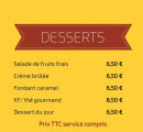 Carte et menu de La Moule En Folie à Agde — Les desserts