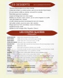 Menu Nautilus - Les desserts et coupes glacées