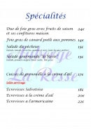 Carte et menu de Auberge La Resse à La Salvetat sur Agout — spécialités