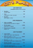 Menu Côté plage - Les moules, poissons et viandes