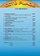 Menu Côté plage - Les desserts