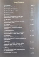 Menu Au Moulin du Martinet - Les galettes