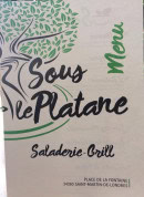 Carte et menu Sous le platane Saint Martin de Londres