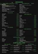 Menu L'Effet Mer - Les boissons et les vins 