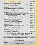 Menu Tonton Pizz' - Les pizzas bases crèmes