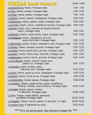 Menu Tonton Pizz' - Les pizzas bases tomates