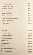 Menu Le Lotus Bleu - Les plats