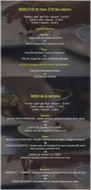 Carte et menu de L'Ô..Berge du Canal à Villeneuve les Beziers — Les menus