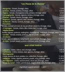 Carte et menu de L'Ô..Berge du Canal à Villeneuve les Beziers — Les pizzas