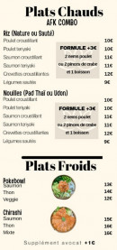 Menu Asian food khmer - Les plats