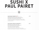 Menu Sushi Shop - Sushis x Paul Pairet suite