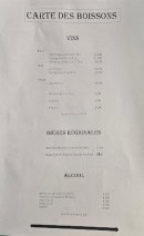 Carte et menu de Au bonheur du coquillage à Magalas — La carte des boissons