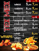 Carte et menu de L'Imperial à Beziers — Tex mex