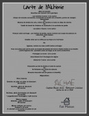 Carte et menu de L'Alchimie baume auriol à Saint Maurice Navacelles — La carte de l'Alchimie