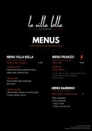 Menu La Villa Bella - Les menus