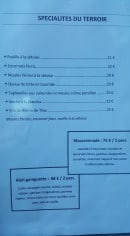 Menu La Guinguette - Spécialités du terroir 