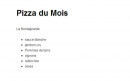 Menu illico pizza - information sur les pizzas du mois