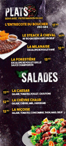 Menu Le 570 - Les plats et salades