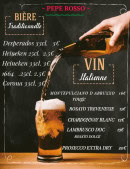 Menu Pepe Rosso - Les bières et vins