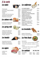 Menu Sushi Mood - La carte