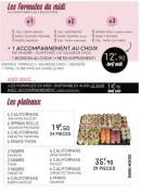 Menu Sushi Mood - Formule du midi et plateaux