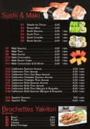 Carte et menu de La table d'amis chez Richard à Marsillargues — Sushi, maki et brochettes