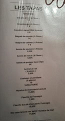 Carte et menu de ÔQG bedaricien à Bedarieux — Les tapas